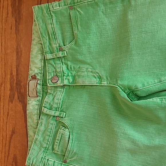 PAIGE  Jeans Skyline Ankle Peg with Brushed Green Wash - Women's Size 28 - Picture 4 of 13